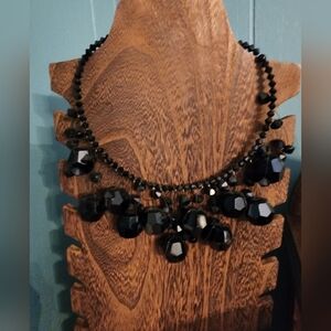 Glass beaded wire choker necklace